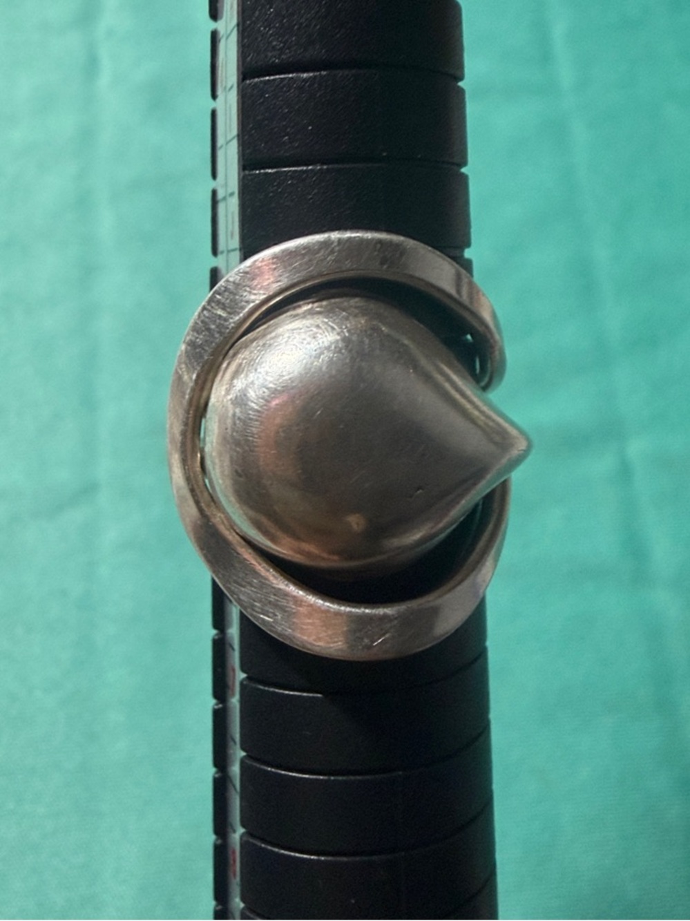 Sterling Silver 925 Ring: Mid-Century Modernist Brutalist Orb Shank